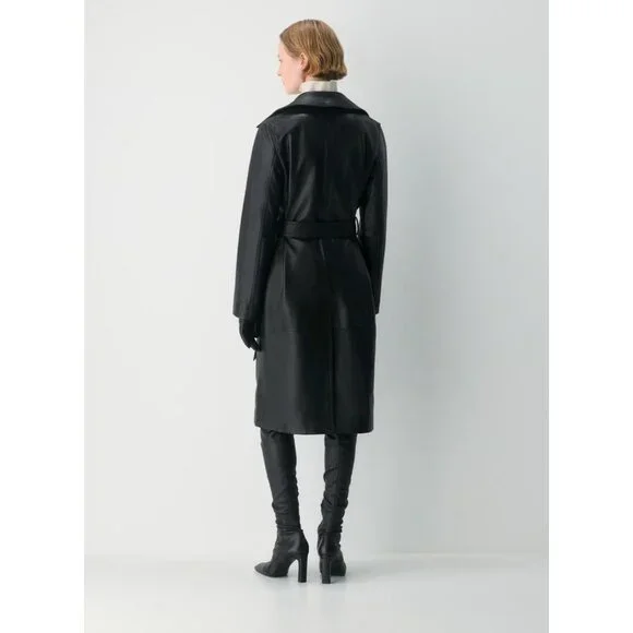 ARITZIA Silva 100% Leather Trench Coat NWT M $698 - Picture 8 of 8